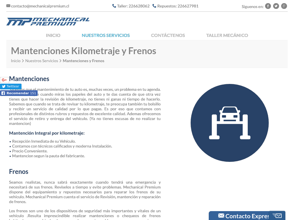 Talleres Mantencion de Kilometraje